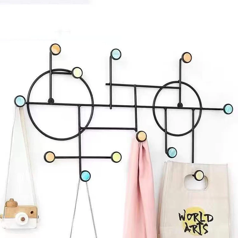 

Metal Clothes Coat Racks Modern Entrance Hall Creative Coat Racks Accommodated Punch-free Porte Manteaux Living Room Furniture