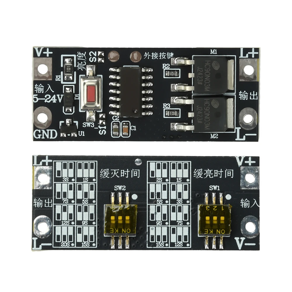 Módulo Dimmer LED de 100W, Módulo Driver de Luz de Faixa de Baixa Tensão, Controle de Precisão em 8 Etapas, Efeito de Desvanecimento Suave