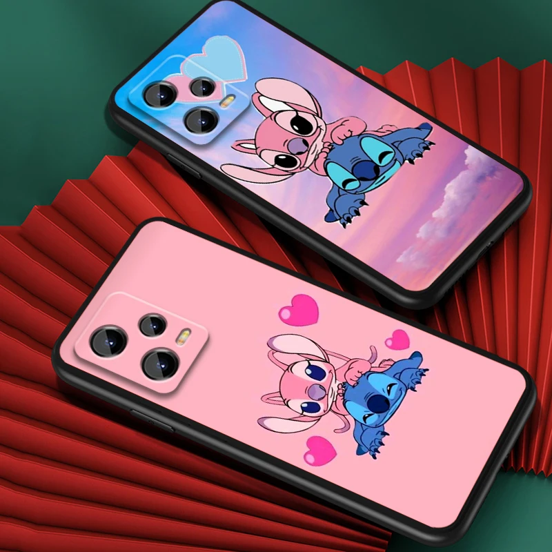 Disney Stitch Cartoon Art For Xiaomi Redmi Note 13 12R 12 12S Turbo 11 11T 11S 10 10S Pro Plus 5G Black Soft Phone Case