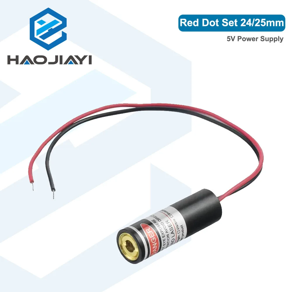 Red Dot Laser Diode Positioning Module DC5V 2A 24mm 25mm Base for Laser Engraving Cutting Alignment
