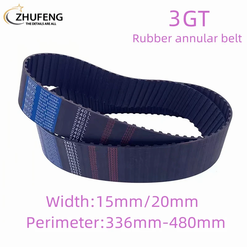 

BEIDI 3D Printer Accessories 3GT High Torque Rubber Annular Synchronous 3M Pitch Length Belt Bandwidth15/20mm Perimeter336-480mm