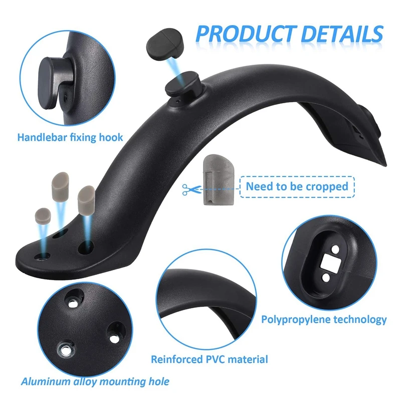 Electric Scooter Mud Fender Kit Durable Anti-Wear Rear Fender Guard Mudguard For Xiaomi M365 Pro Scooter