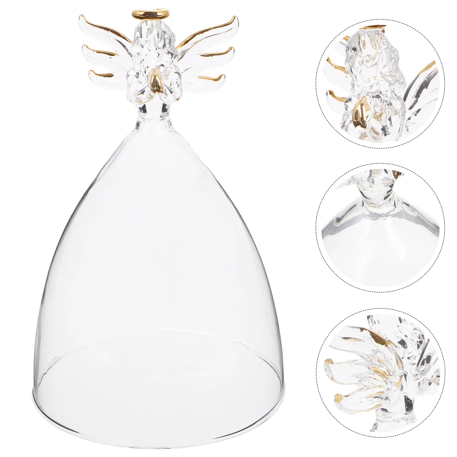 

Clear Glass Angel Cloche Dome Eternal Flower Glass Cover Small Figurines Cover DIY Micro Landscape Home Decor Bell Jar Dome