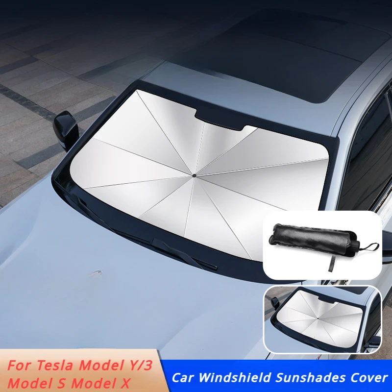 

Car Windshield Sunshades Cover for Tesla Model S X Model Y 3 Foldable Sun Shade Umbrella Sunblind Front Window Sun Protection