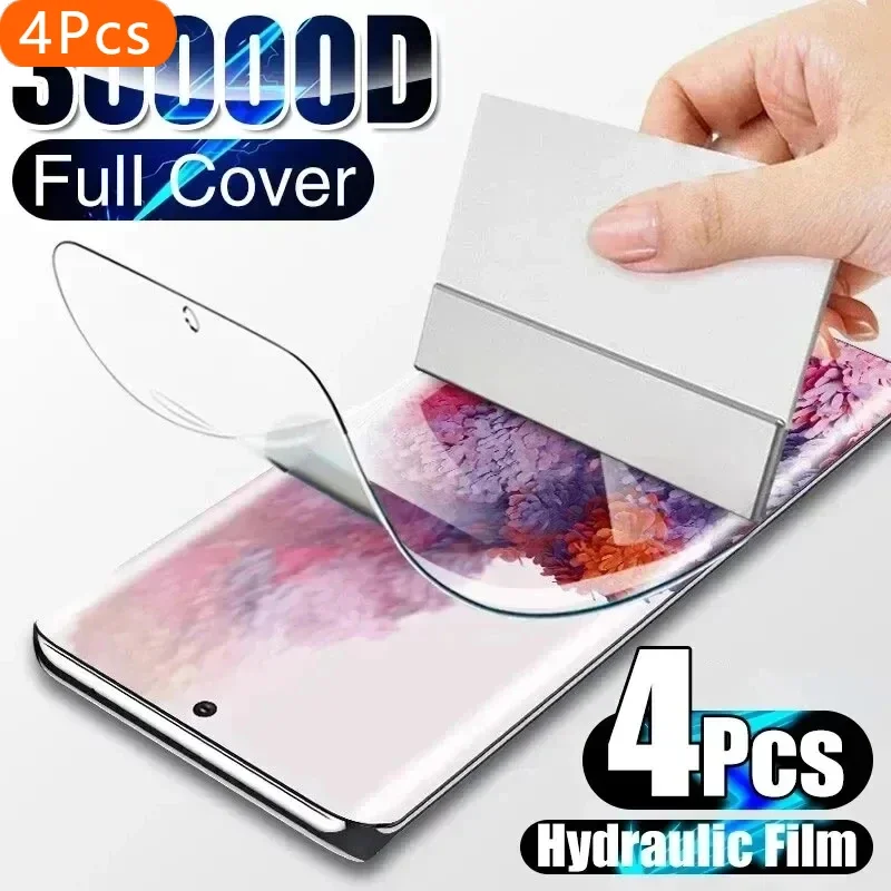 

4Pcs Full Coverage Hydrogel Film For Samsung Galaxy S22 S21 S23 S24 Ultra Plus FE For Samsung Note 10 20 Ultra Screen Protector