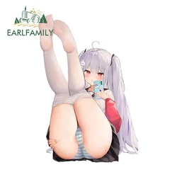 EARLFAMILY 13cm X 8.7cm Anime NSFW Loli Car Sticker Waterproof Scratch Proof Motorcycle Trunk Decal JDM Racing Accessories