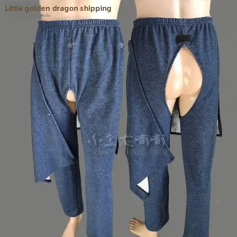 

Брюки из чистого хлопка на весну и осень для пожилых людей с открытой промежностью, обкутые к постели пациенты с ограниченными возможностями, одежда для мужчин и женщин, недержание мочи Pregna