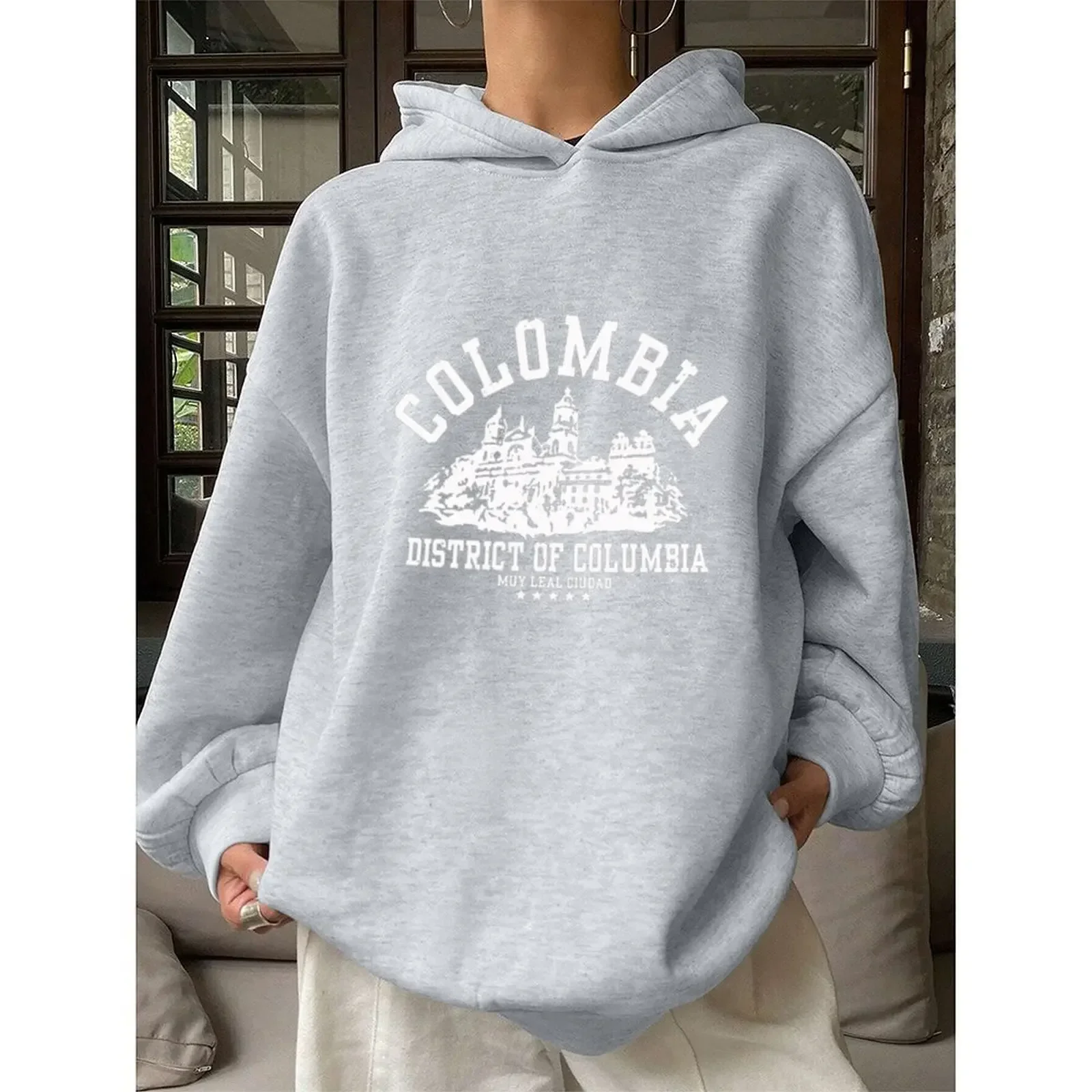 

Casual Pullover Women Hoodie Polyester Long Sleeve Regular Length Stylish Design Women Hoodies For Vacation Holiday
