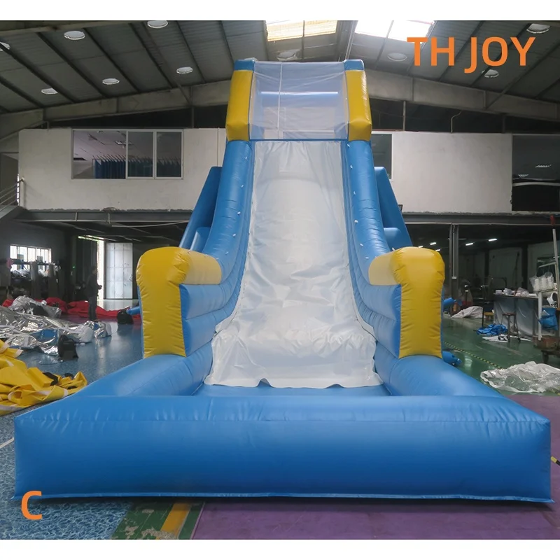 Scivolo gonfiabile lungo 53 piedi e 16 m, scivolo d'acqua gigante per buttafuori commerciali all'aperto con piscina per divertimento estivo