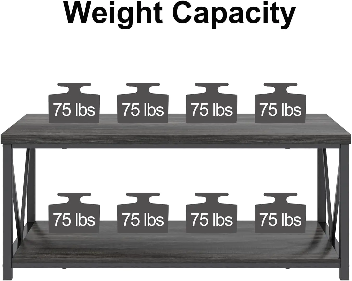 طاولة قهوة مع مساحة تخزين، طاولات مركزية صغيرة حديثة للمساحات الصغيرة، طاولة كوكتيل من الخشب الريفي والمعدن لغرفة المعيشة، 3 #5