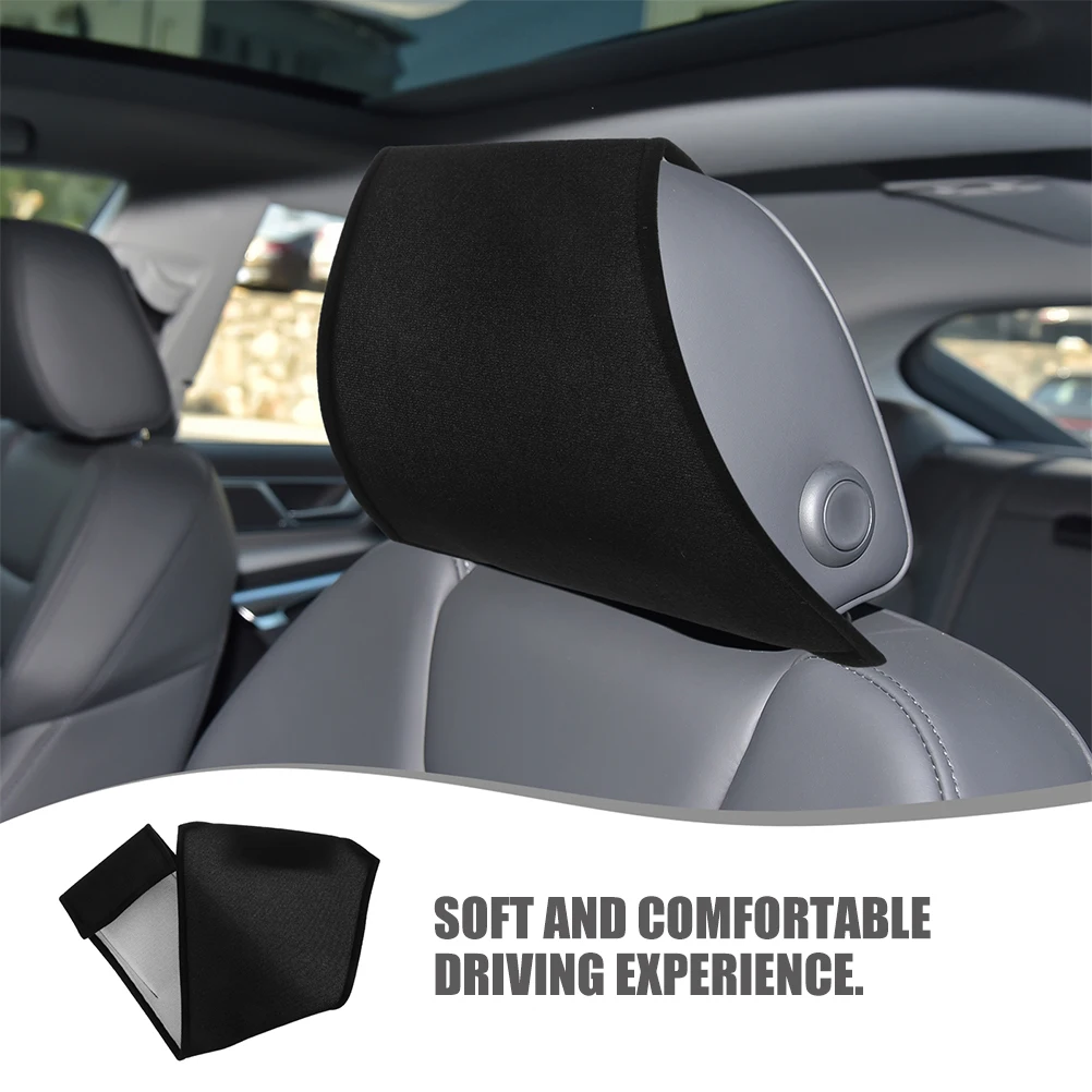 

2 Pcs Headrest Covers Car Seat Shield Auto Upholstery Breathable Fabric Backrest Cushion Cotton Velvet Universal Fit Multiple