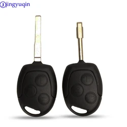 Jingyuqin 3 przyciski obudowa pilota z kluczykiem samochodowym pokrowiec Fob dla Ford Focus Mondeo Festiva Fusion garnitur Fiesta KA