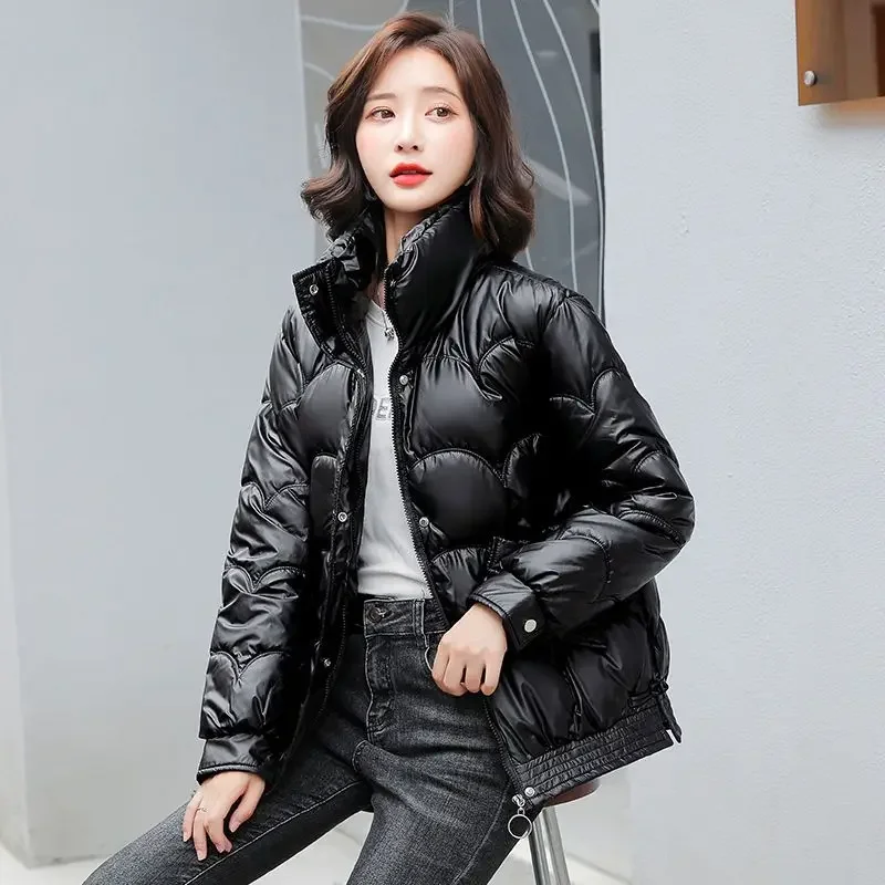 

Short Down Coats for Women Padded Quilted Parkas Woman Youthful Demi-season Luxury Hot Thick Outdoor Clothes Cold Cotton Jackets