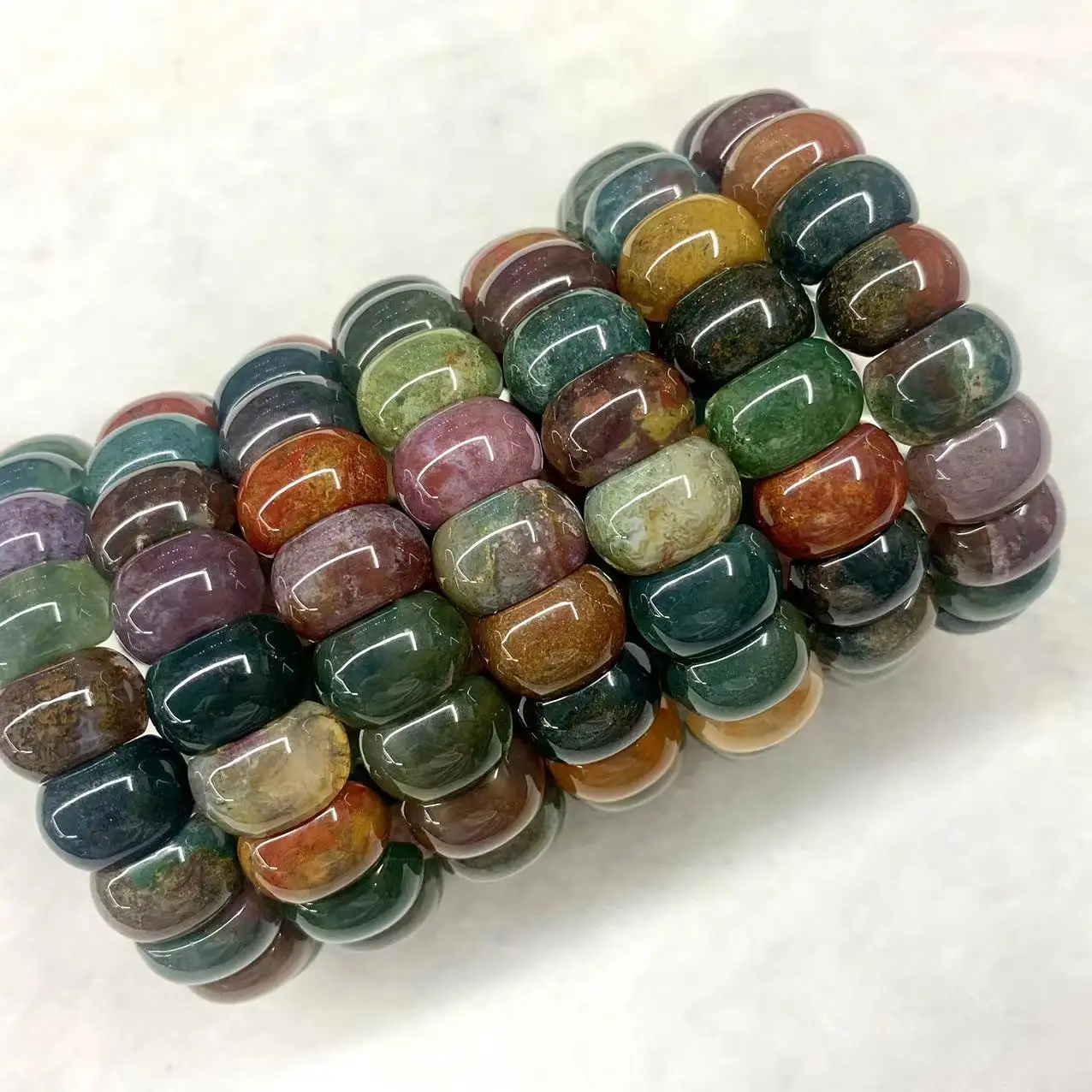 Indian Bloodstone Agate Beads Bracelet Natural Gemstone Fine Jewelry Bangle For Women For Gift Wholesale