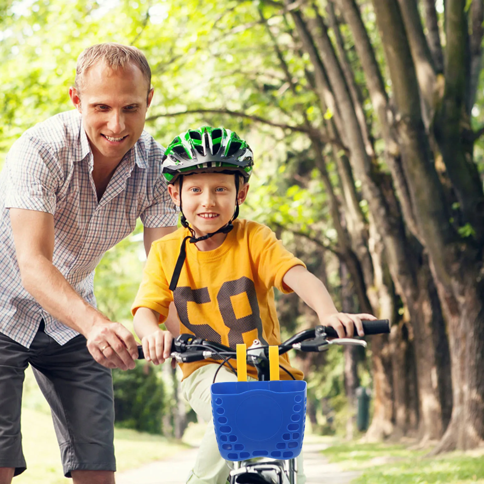 

Bike Basket Plastic Detachable Dark Blue Scratch Resistant Easy Install Storage Basket for Outdoor Cycling