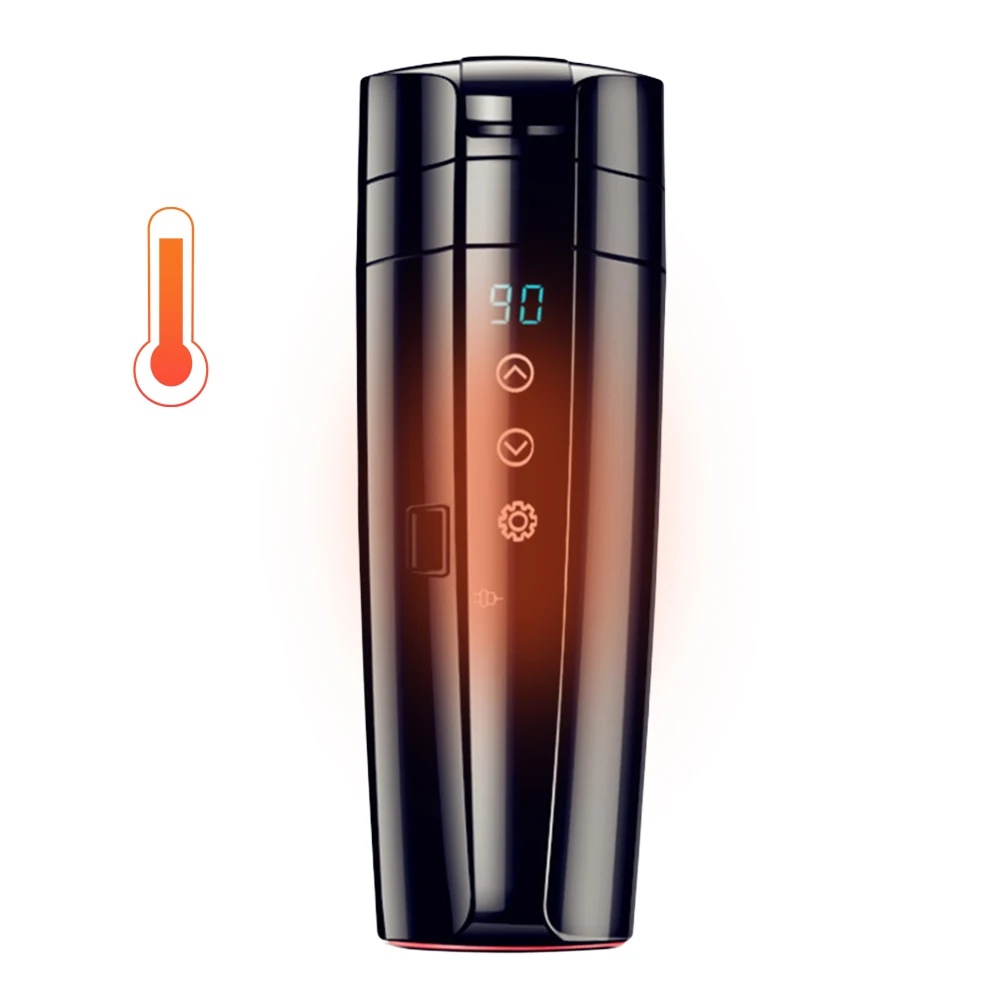 

12 В-24 В автомобильная чашка с подогревом, цифровой ЖК-дисплей, электрический чайник, сенсорный экран, умная кружка с подогревом автомобиля, электрическая чашка для воды из нержавеющей стали