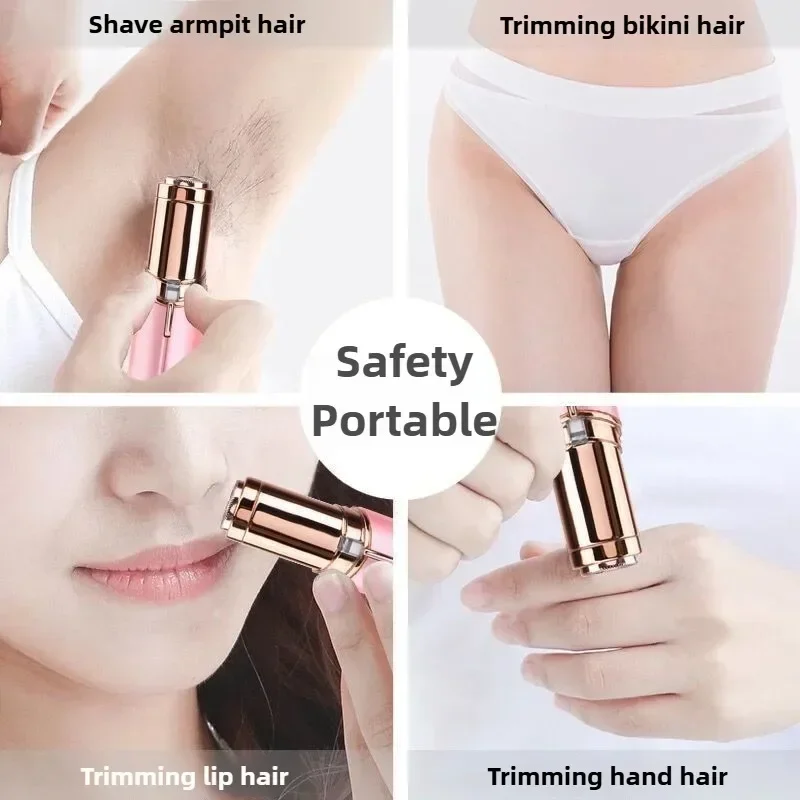 Eyebrow Trimmer Mini Electric Eye Brow Epilator Lipstick Shape Hair Removal Portable Women Painless Face Hair Eliminator