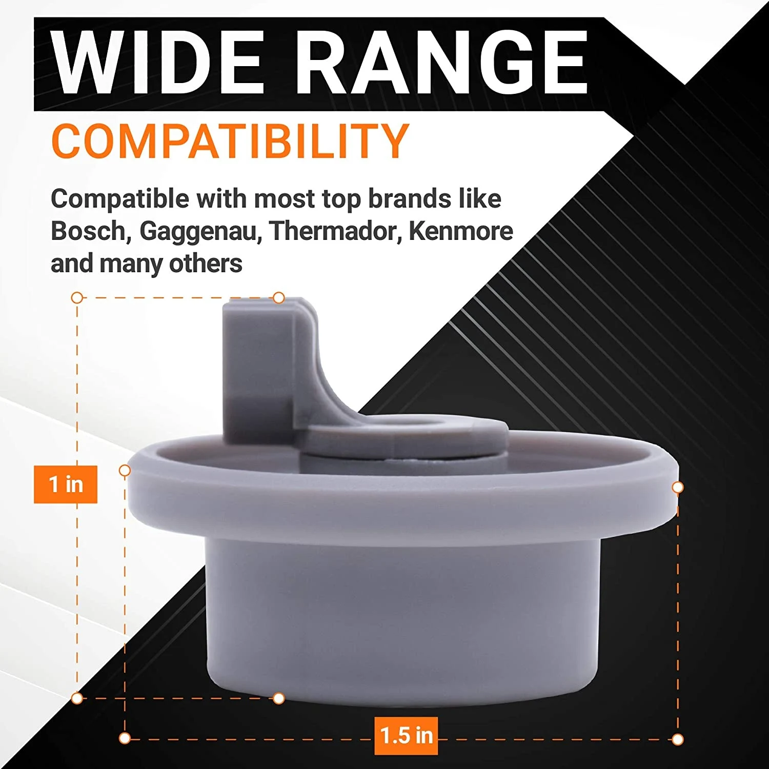 Ersatzteile für Geschirrspüler, 4 Stück, 165314, Ersatzteil für unteres Geschirrkorbrad für Geschirrspüler, passend für Bosch
