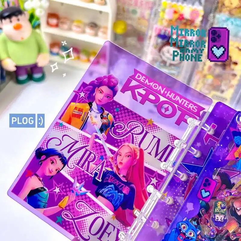 A7 Kpop Demon Hunters Shake Acrylic Notebook Diy Huntr/X Acrylic Notepad Rumi Mira Zoey Saja Popular Loose Leaf Book Anime Gift