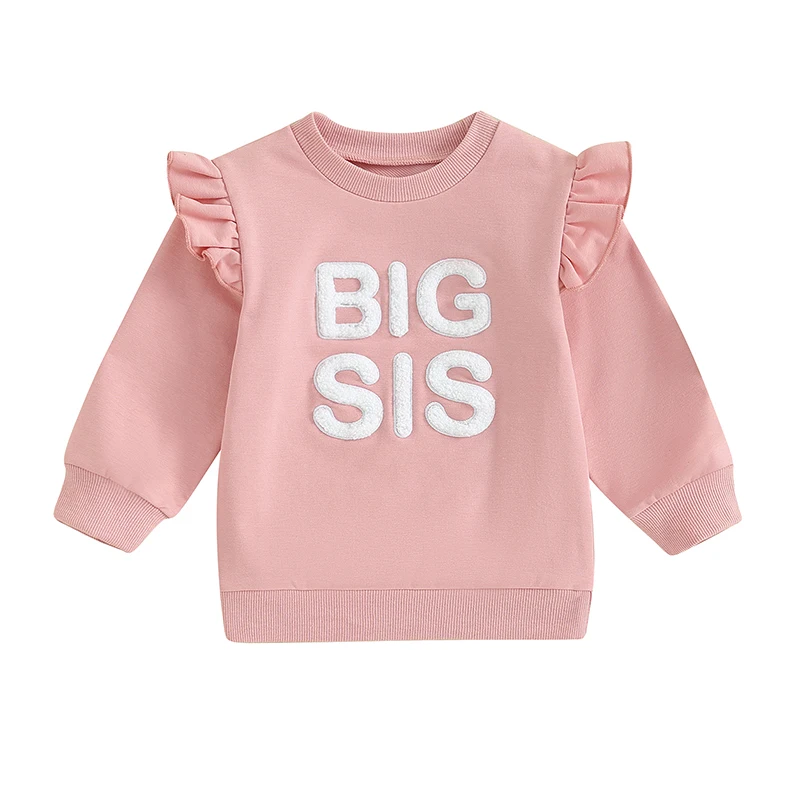 

2023 Adorable Embroidered Floral Long Sleeve Sweatshirt for Girls - Pink - Sizes 6-12M to 3-4Y Suit For Daily