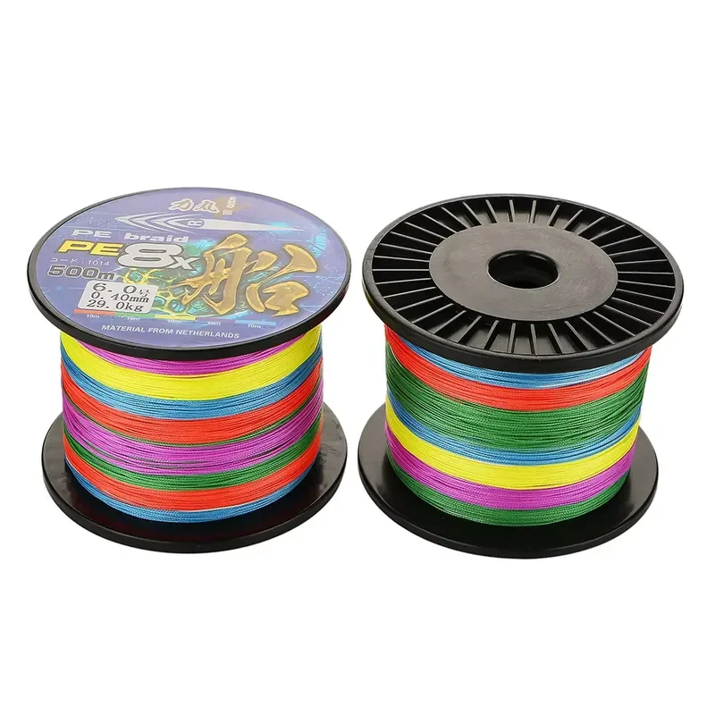 500M 1000m 8-strand polyethylene woven fishing line multi-color deep sea fishing