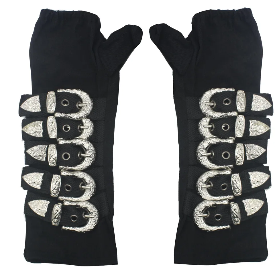 Rare Michael Jackson Bad Black Armbrace Glove Metal Black Buckle