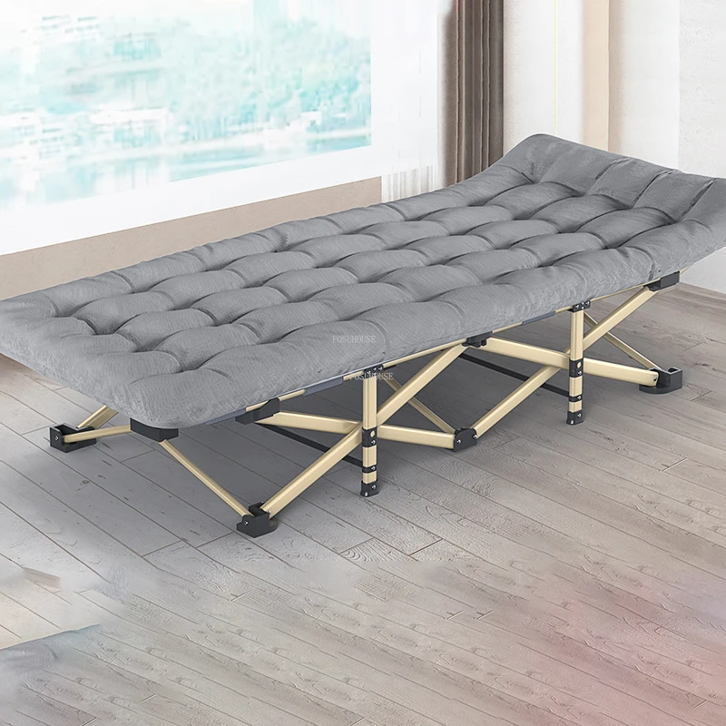 Modern Iron Art Folding Beds European Home Furniture Office Lunch Break Bed Hospital Accompany Bed Outdoor Leisure Lounge Chair