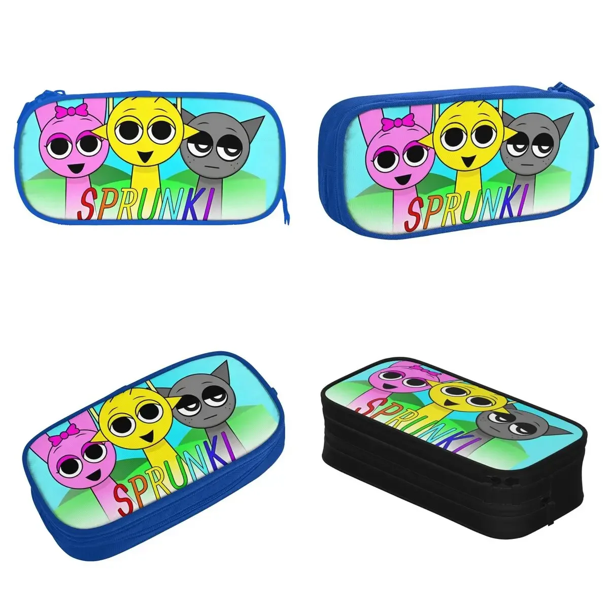 

Sprunki Poster Simon Pinki Gray Pencil Case Pen Box Bags Kids Big Capacity Students School Gift Pencilcases