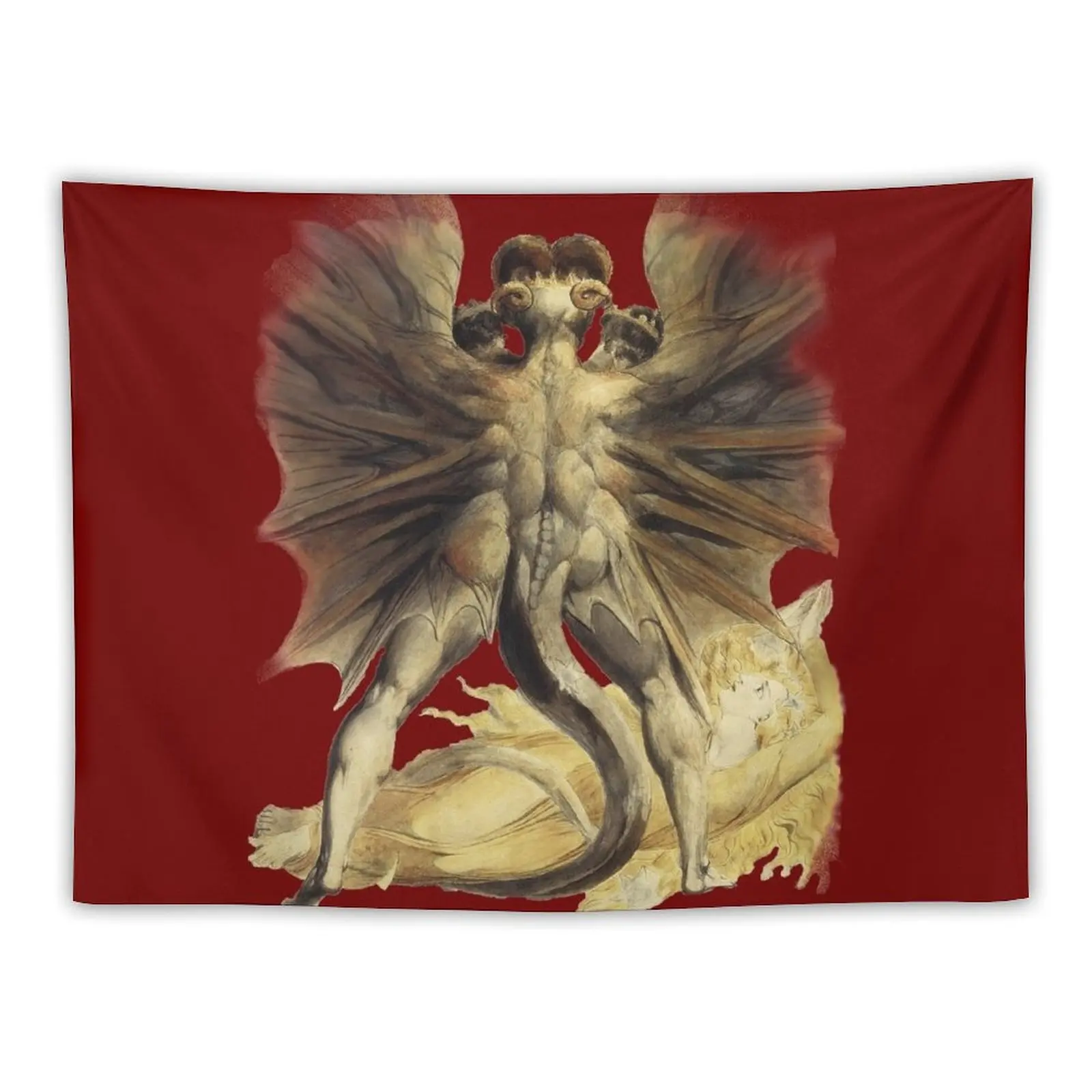 William Blake: The Great Red Dragon Tapestry Room Decorator Wallpaper On The Wall Wall Hanging Tapestry