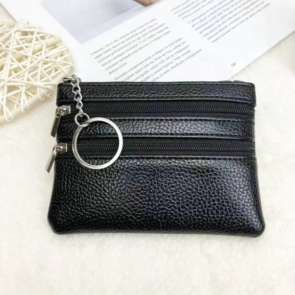 لطيف صغير متعدد الطبقات سستة بولي Leather الجلود متعددة الوظائف الكورية حقيبة المال حامل بطاقة محفظة صغيرة محافظ المرأة محفظة نسائية للعملات المعدنية #5