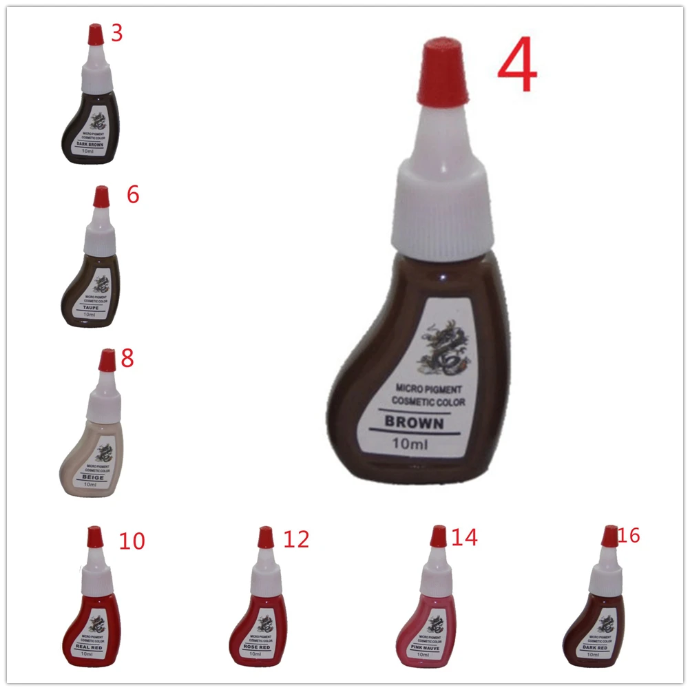 

5 шт., 10 мл, пигменты для микроблейдинга, краска для татуировок, чернила для подводки глаз, губ, бровей, полуперманентный боди-арт, принадлежности для макияжа