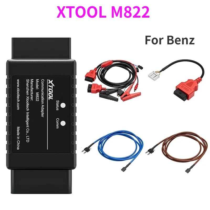 

2024 XTOOL M822 Adapter Key Programmer For Toyota 8A/Mercedes-Benz AIl Key Lost Work With X100 PAD3 X100 MAX IK618