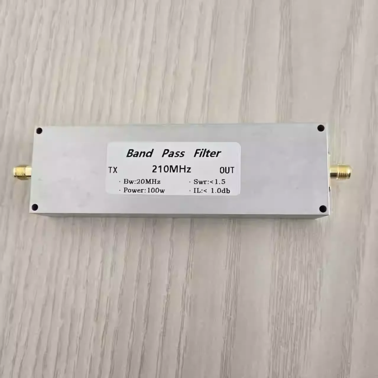210MHz bandpass filter BPF 100W SMA Mother Seat
