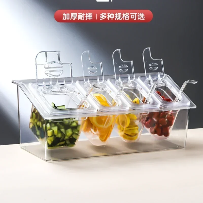 Hot Sales Of Servings, Rectangular With Ice, Transparent Fraction Box, Milk Tea Shop Special Small Ingredient Box, Jam Box Rack
