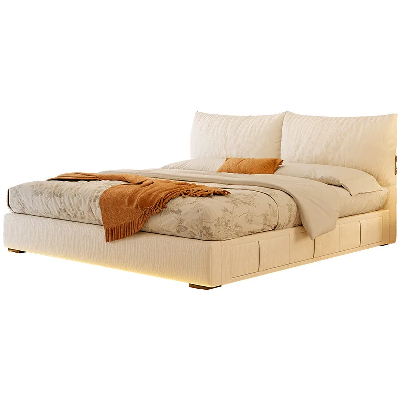 

Cream Wind Snow Neil Edelweiss Petal Master Bedroom Double Soft Bag Cat Claw Cloth Translation Storage