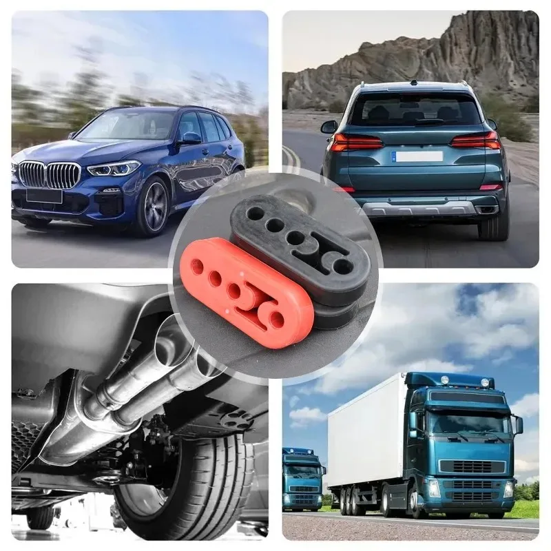 4 Gaten Auto Uitlaatpijp Mount Beugels Hanger Isolator Rubber Hanger Liner Beugel Zwart Rood Lifting Oor Uitlaat Hanger 1-2 Stuks