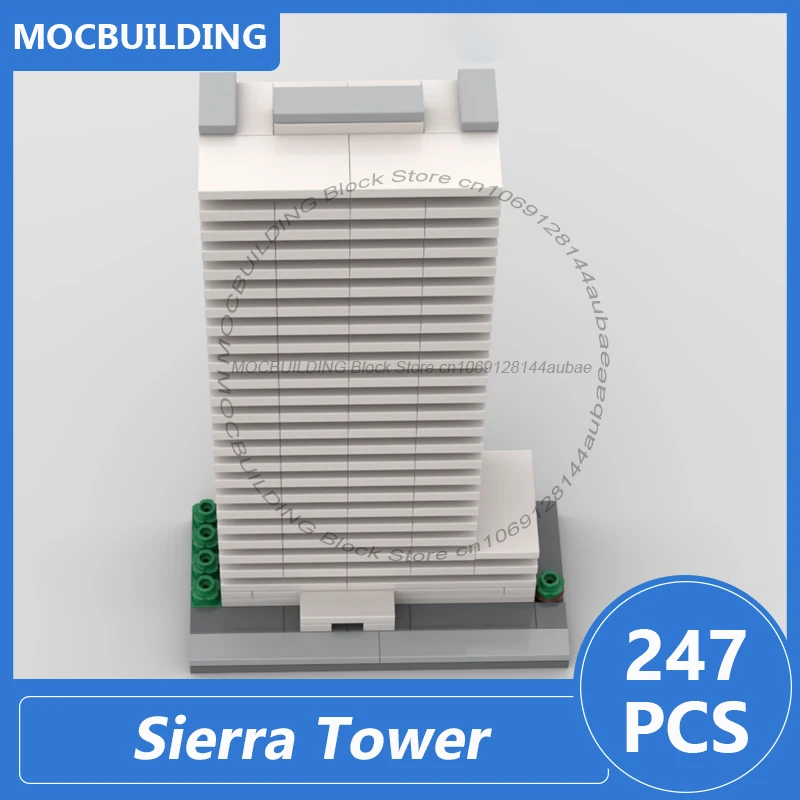 Sierra Tower 1:800 Scale Architecture Model Moc Building Blocks Diy Assemble Bricks Collection Display Creative Toy Gift 247PCS