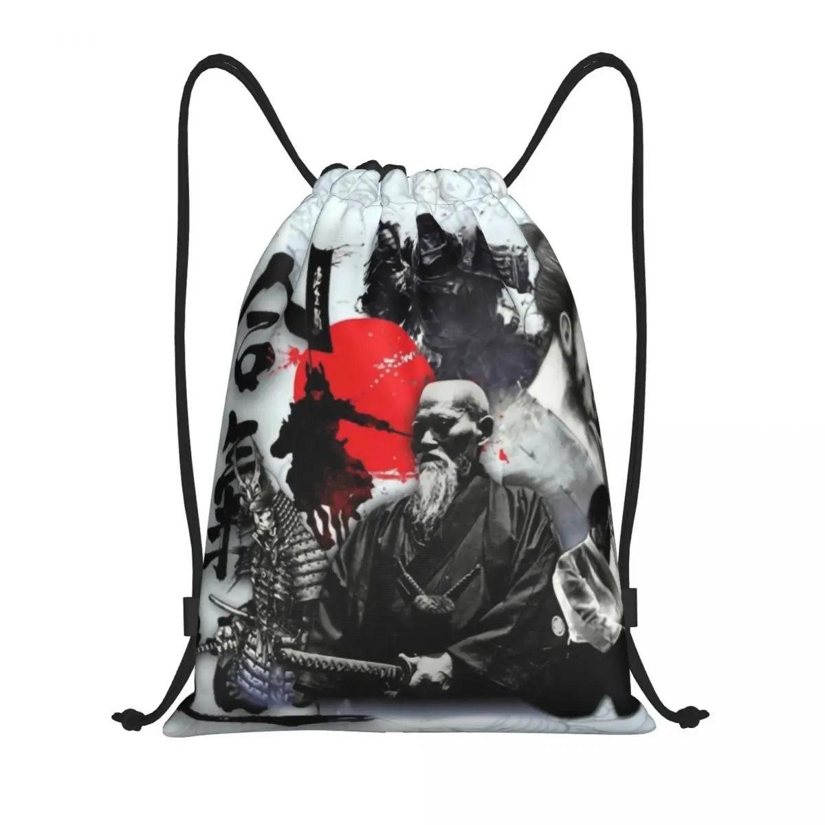 Aikido Leben Philosophie Kordel zug Tasche Männer Frauen tragbare Turnhalle Sport Sackpack japanische Samurai Shopping Lagerung Rucksäcke