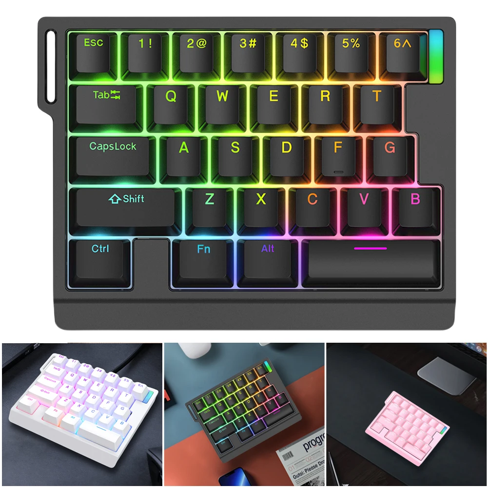 HE30 Wired Gamer Keyboards 29 Keys Magnetic Switch Lighted Keyboard RGB Backlit Computer Keyboard E-sports Level Gamer Accessory