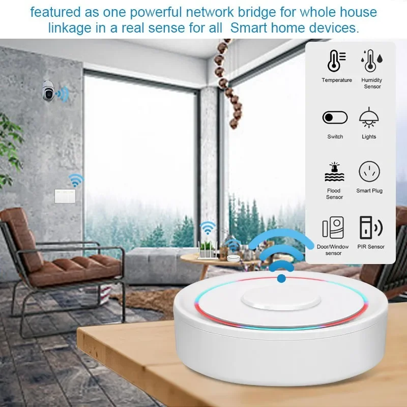 Tuya ZigBee 3.0 Hub de gateway com fio/sem fio Smart Home WiFi Bridege Controle de voz competível com Alexa Google Assistant