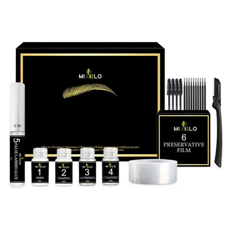 Wenkbrauw Lash Lift Kit Zwarte Lash Lift En Kleur Kit Wenkbrauw Laminering Kleurenset Diy Permanent Voor Wimpers En Wenkbrauwen Professionele Lift