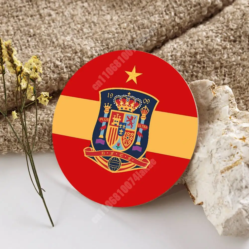 Spain Football 2026 Espana Soccer Round Coaster for Drink Cup Sustainable Lifestyle Decor Aesthetic Home Setup