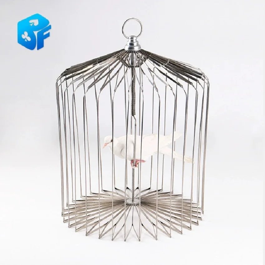 Silver Steel Appearing Bird Cage - small Medium large Size (Dove Appearing Cage) Magic Tricks Illusions Gimmick Prop Accessories