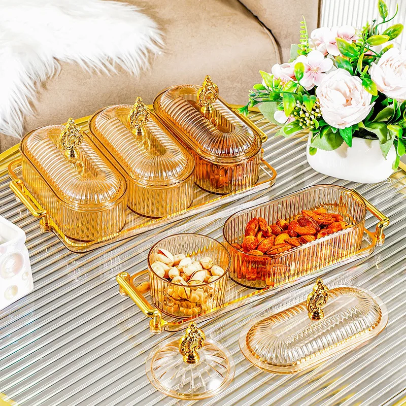 Leichter, luxuriöser 3-stöckiger Obstteller im europäischen Stil: Beliebter Heimgebrauch für Süßigkeiten, Desserts, Couchtische/Wohnzimmer,