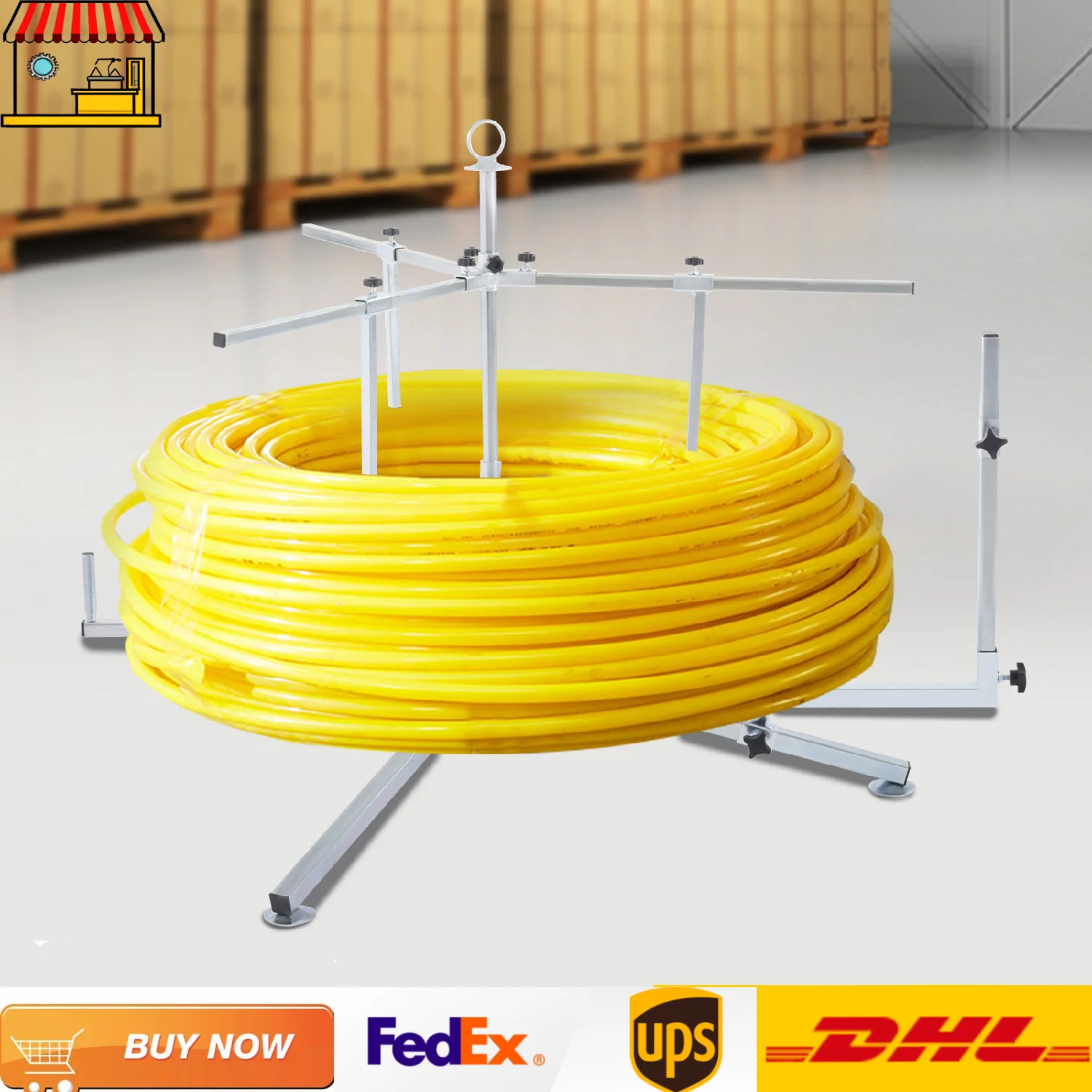 Galvanized Portable Floor Heating Pipe Unwinder| 600m Pipe Reel Dispenser| Underfloor Heating Pipe Release Device