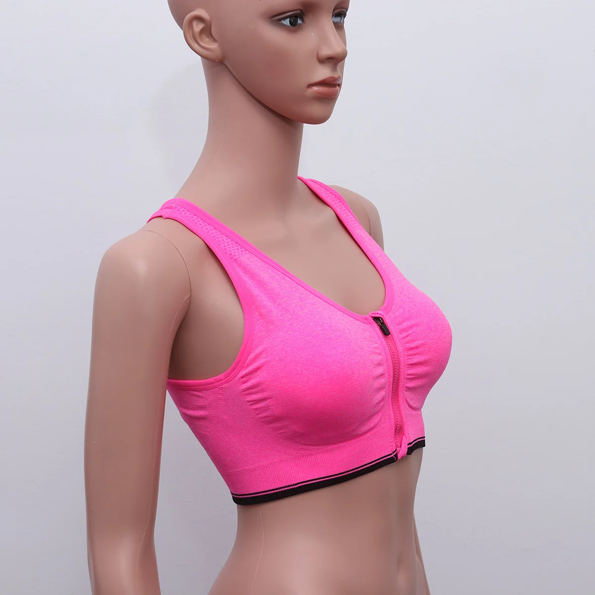 

Rosy Wireless Shockproof Sports Bra Front Zipper Padded Yoga Vest Fitness Workout Running Tops for Women Size M