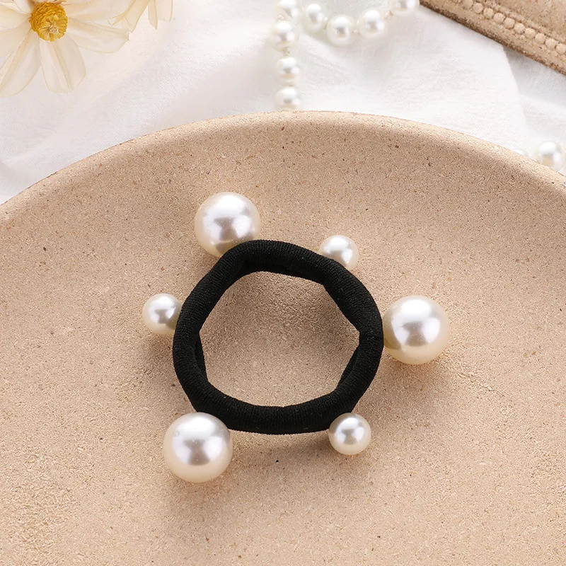 1PC New Korean Fashion Pearl Women Lady Hair Band Rope Headband Elastic Ponytail Holder Party Vacation Hairband Hair Accessories