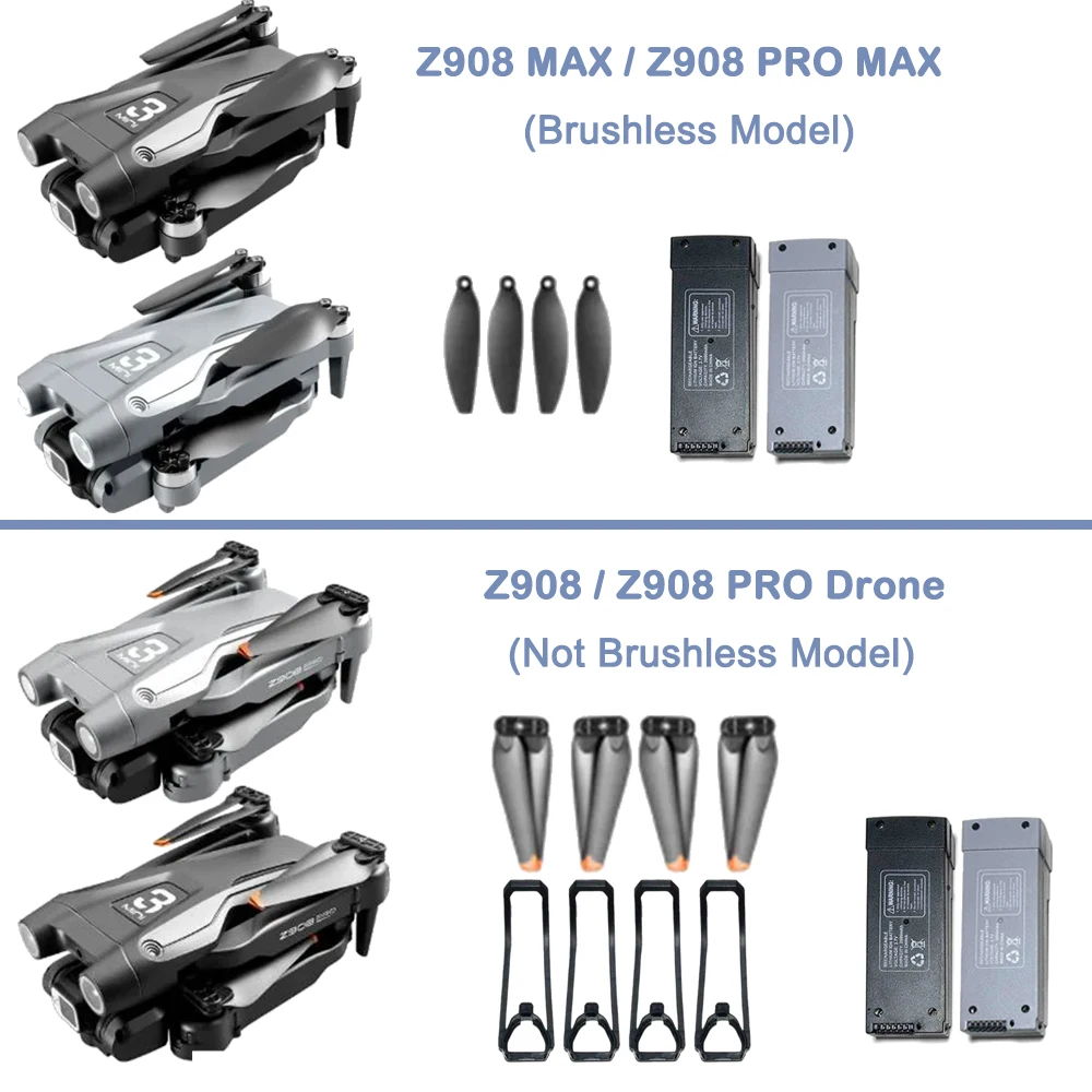 Oryginalna część zamienna do drona śmigła rama ochronna część baterii do Z908 / Z908 PRO / Z908 MAX / Z908 PRO MAX Dron akcesorium