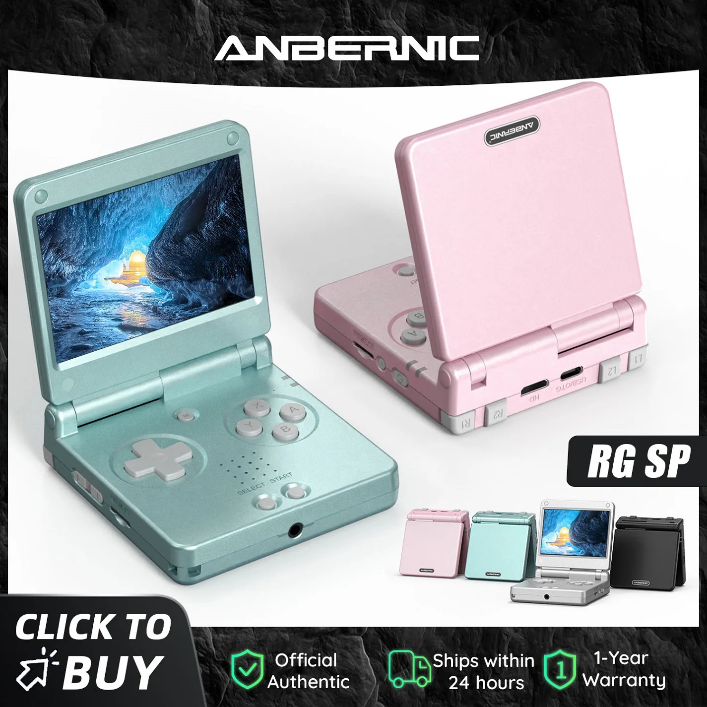 Anbernic RGSP Console Portátil com Tela IPS de 3,4'', Sistema Linux, Saída HDMI para TV, Console de Jogos Dobrável, 3300 mAh RG SP