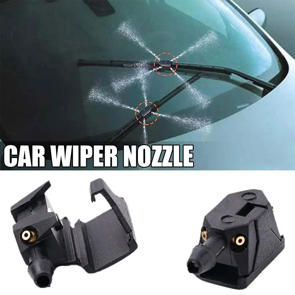 2 Pcs/Set Car Universal Front Windshield Wiper Nozzle Jet Sprayer Kits Sprinkler Water Fan Spout Cover Washer Outlet Adjustment